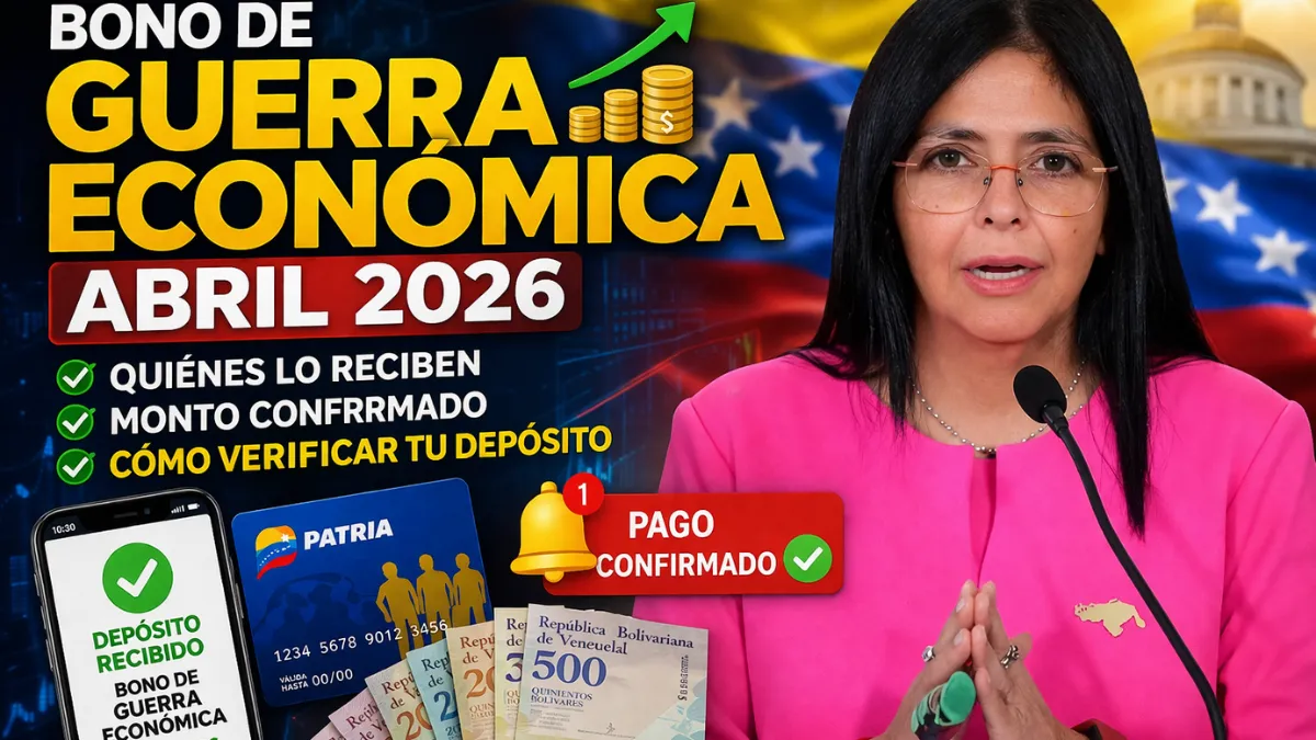 Bono de Guerra Económica abril 2026: quiénes lo reciben, monto confirmado y cómo verificar tu depósito